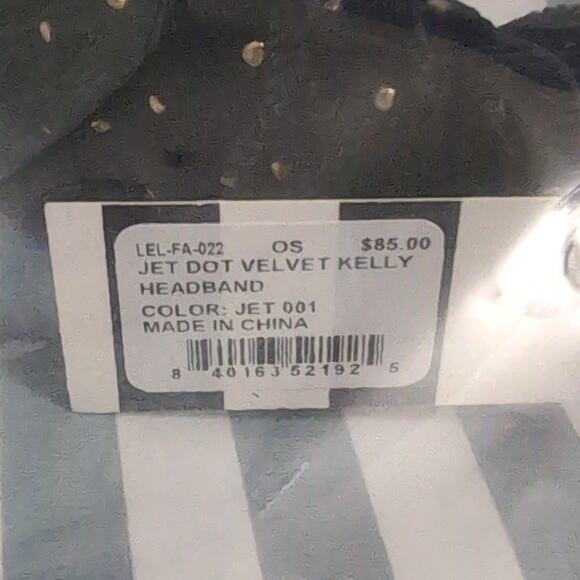 Lele Sadoughi Jet Dotted Velvet Kelly Headband Black One Size New main image 4
